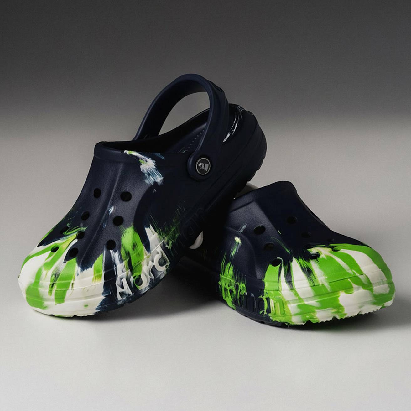 Сабо из ЭВА Nordman Shark цвет синий с модуляцией белый,зеленый - фото 1