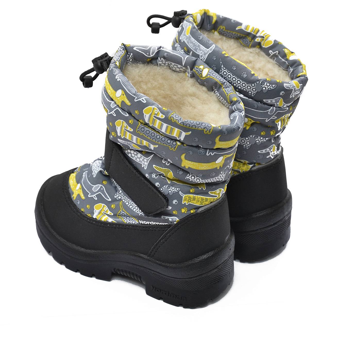 Зимние детские сапоги Nordman Mini на затяжке серые BADGER DOGS - фото 6