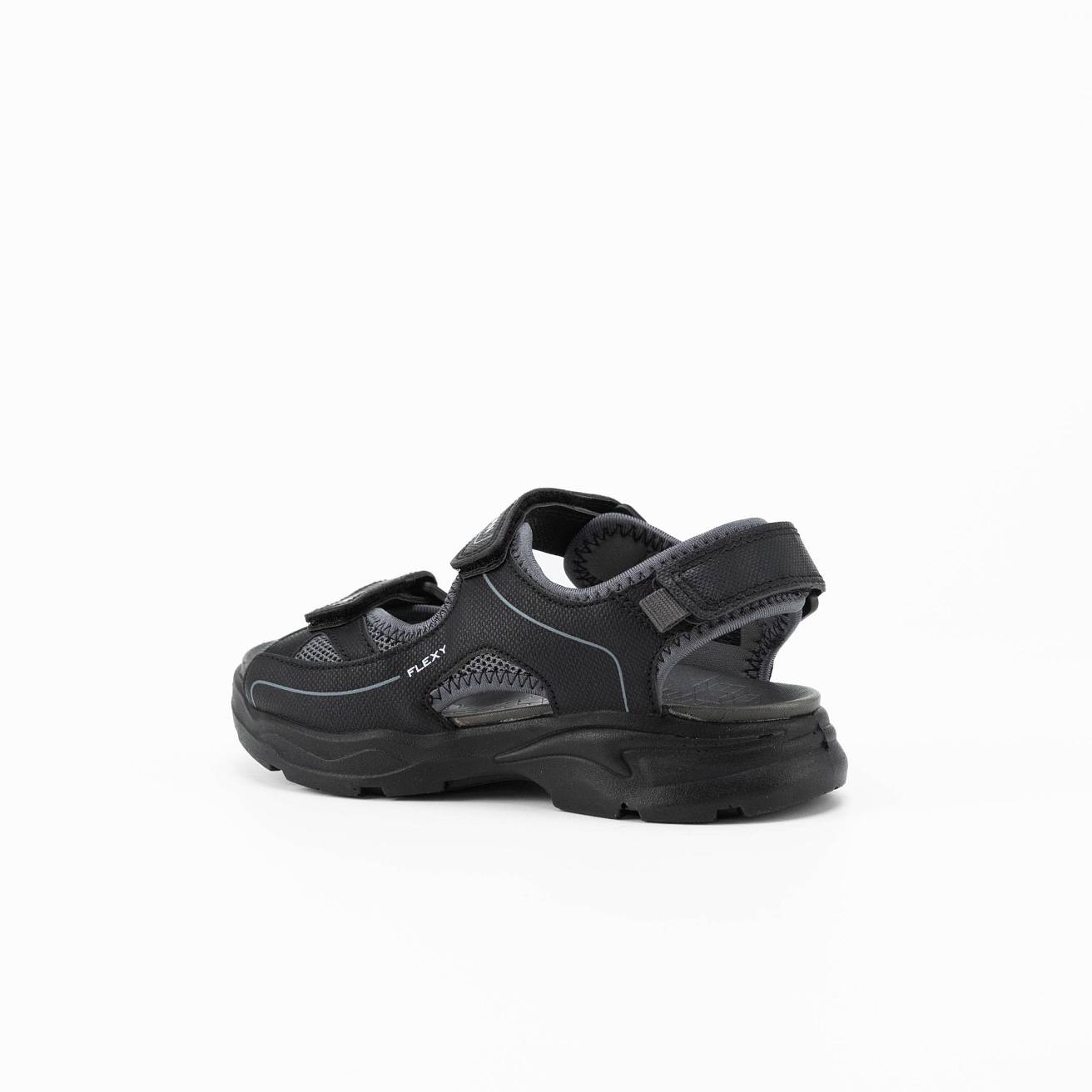 Детские летние сандалии черные с серым - фото 4