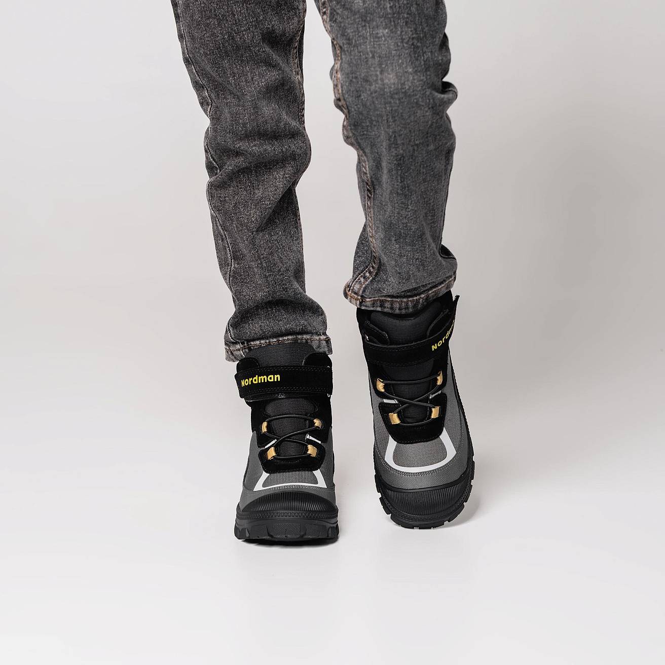 Ботинки Nordman зимние на липучке и шнурках цвет серый - фото 3