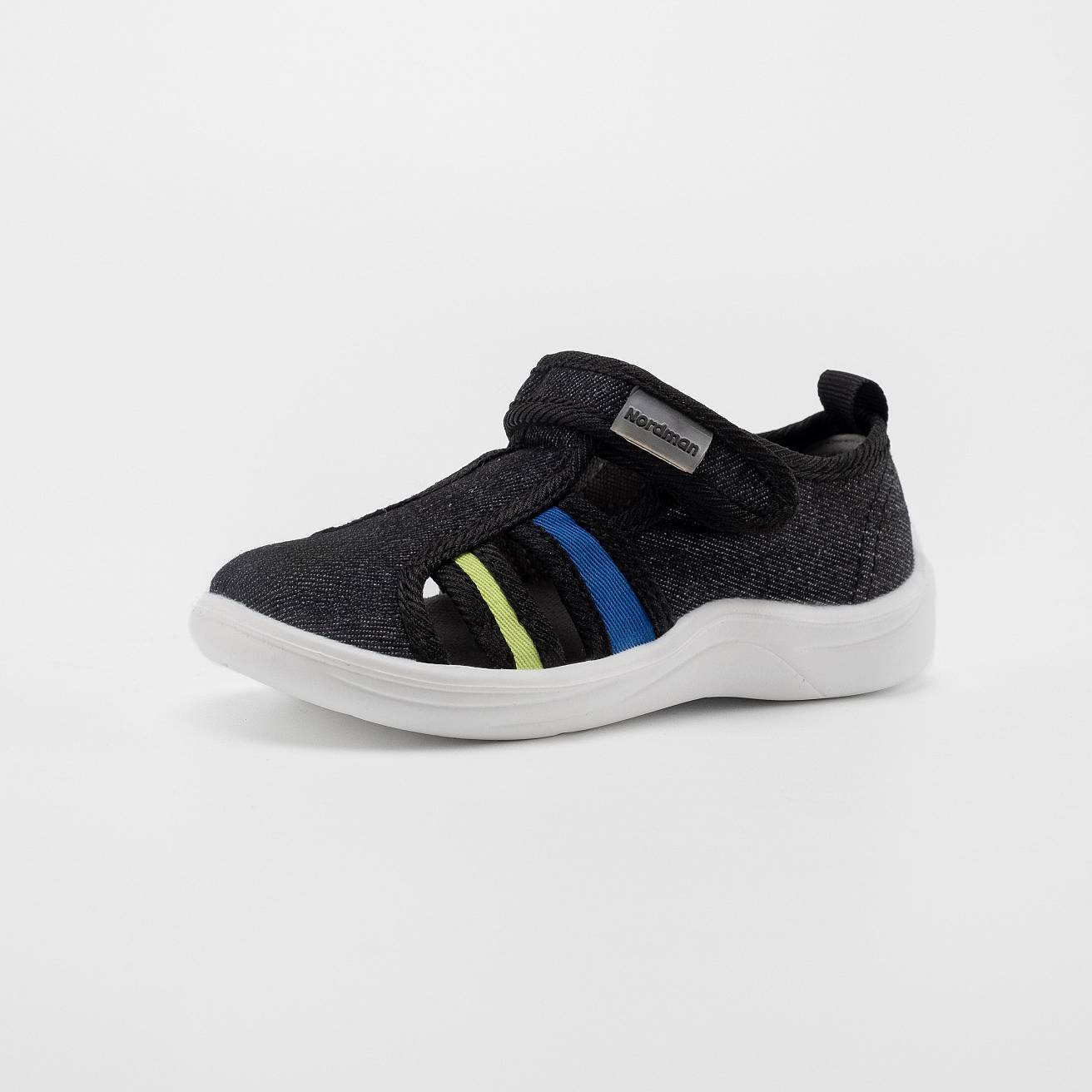 Тапочки детские Nordman Stars синий/лайм - фото 4