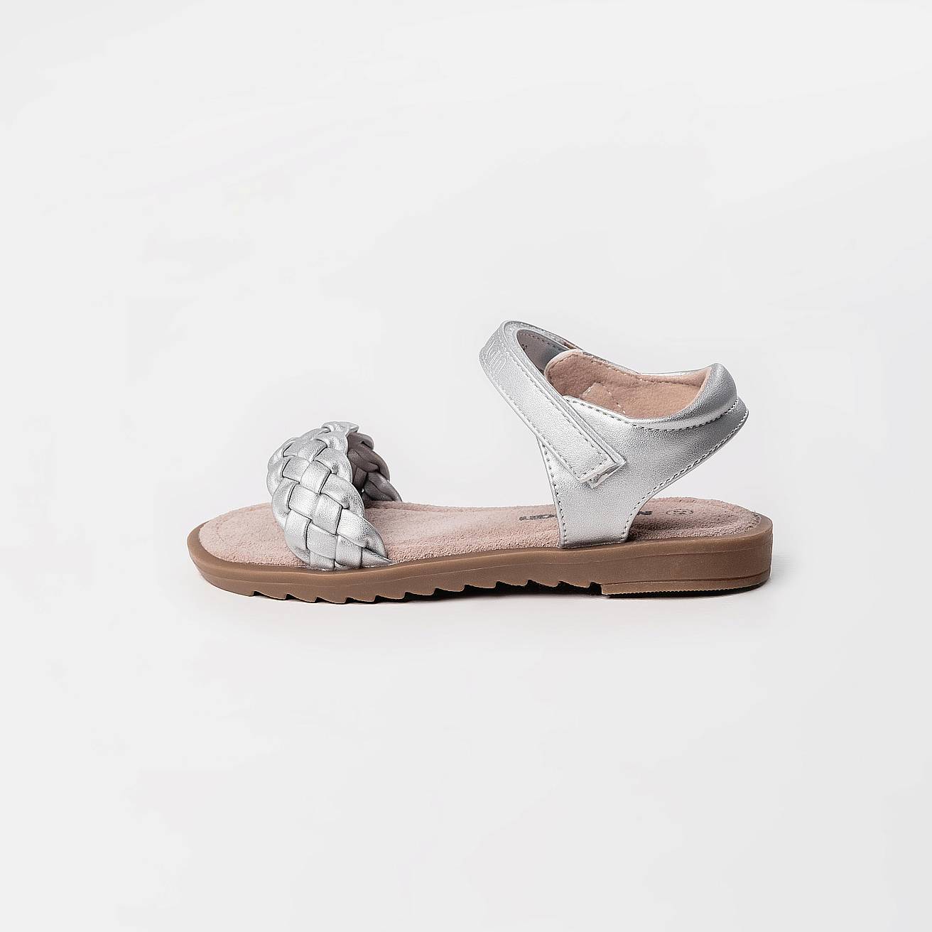 Босоножки детские летние серебристые - фото 5