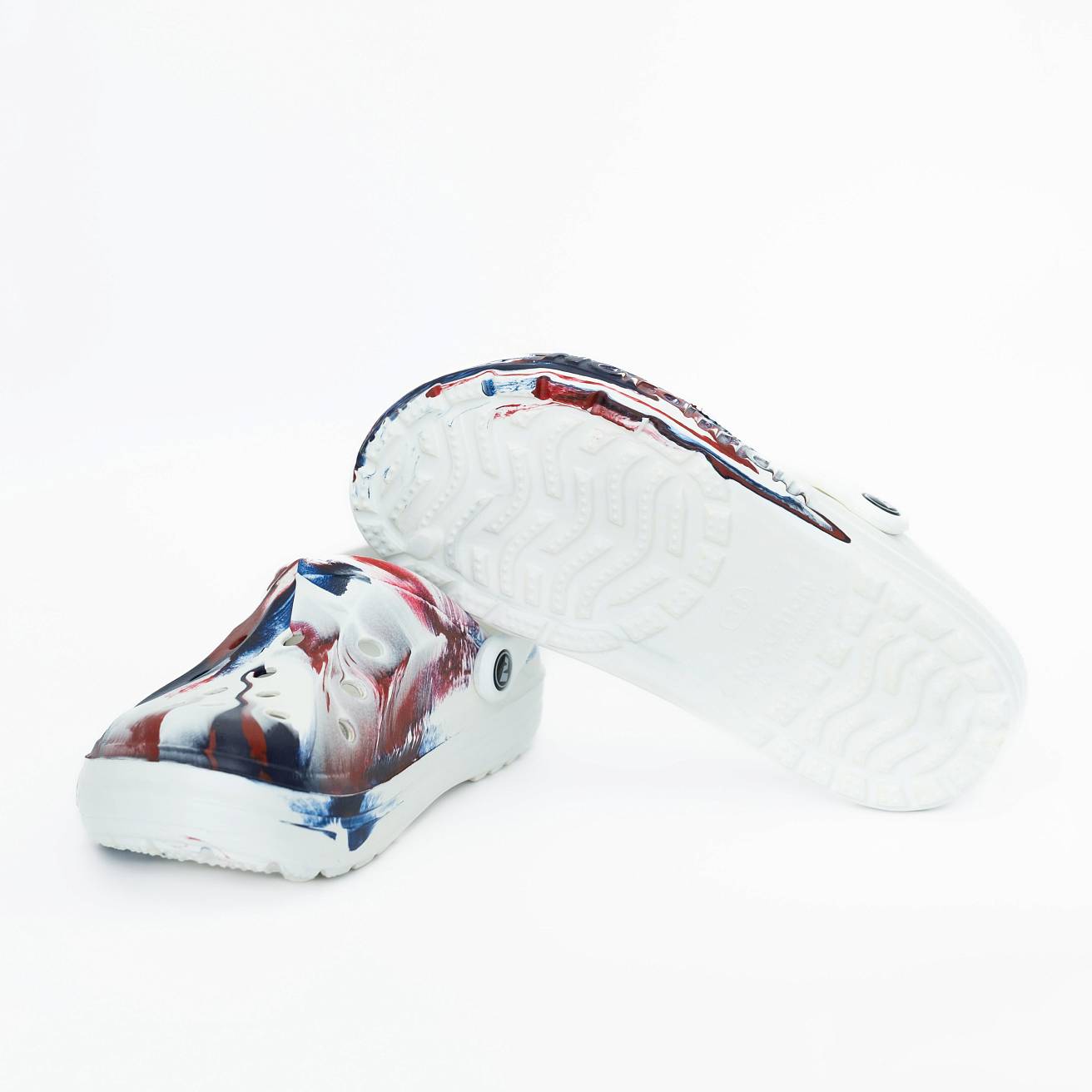 Сабо из ЭВА Nordman Shark белые с красно-синей модуляцией - фото 5