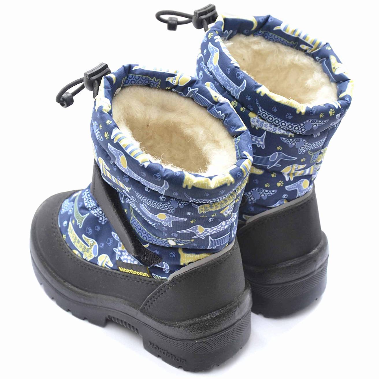 Зимние детские сапоги Nordman Mini на затяжке синие BADGER DOGS - фото 6