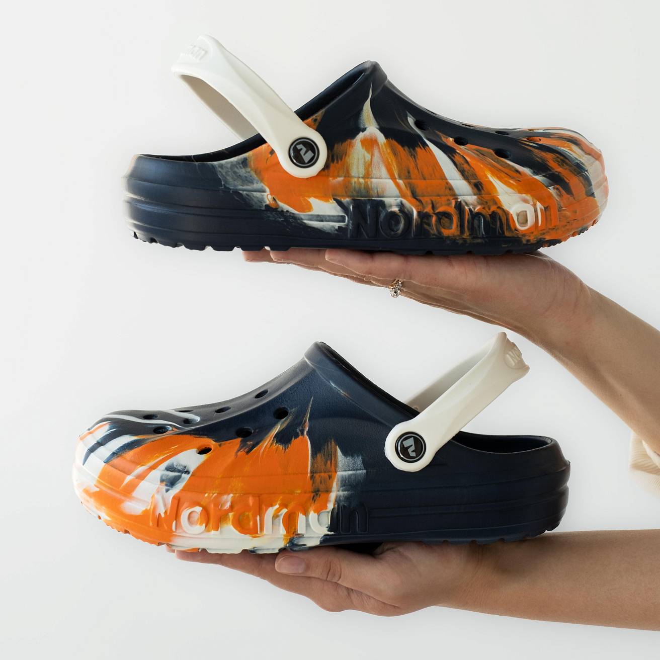Сабо из ЭВА Nordman Shark цвет синий с модуляцией бело-оранжевый - фото 4
