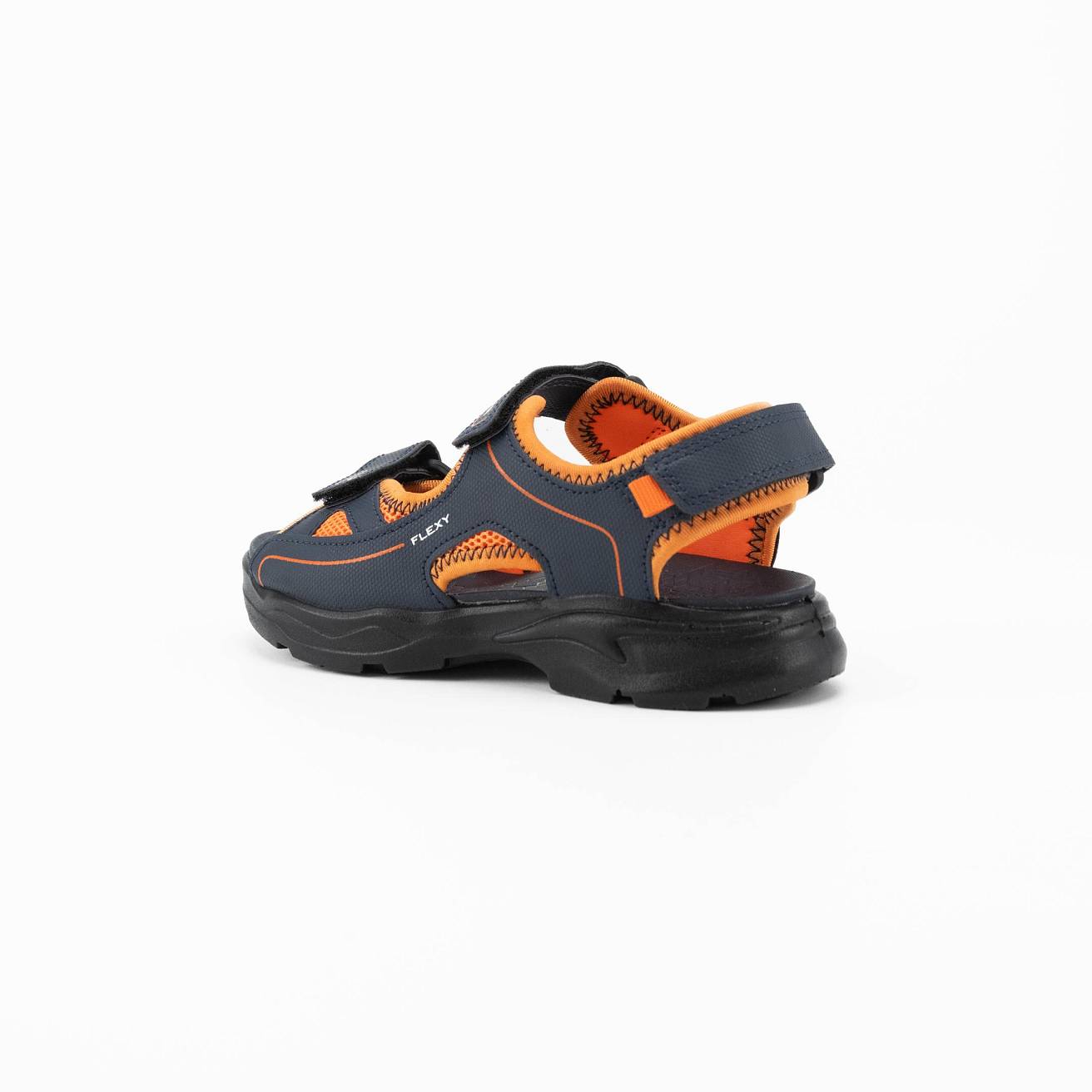 Детские летние сандалии темно-синие с оранжевым - фото 9