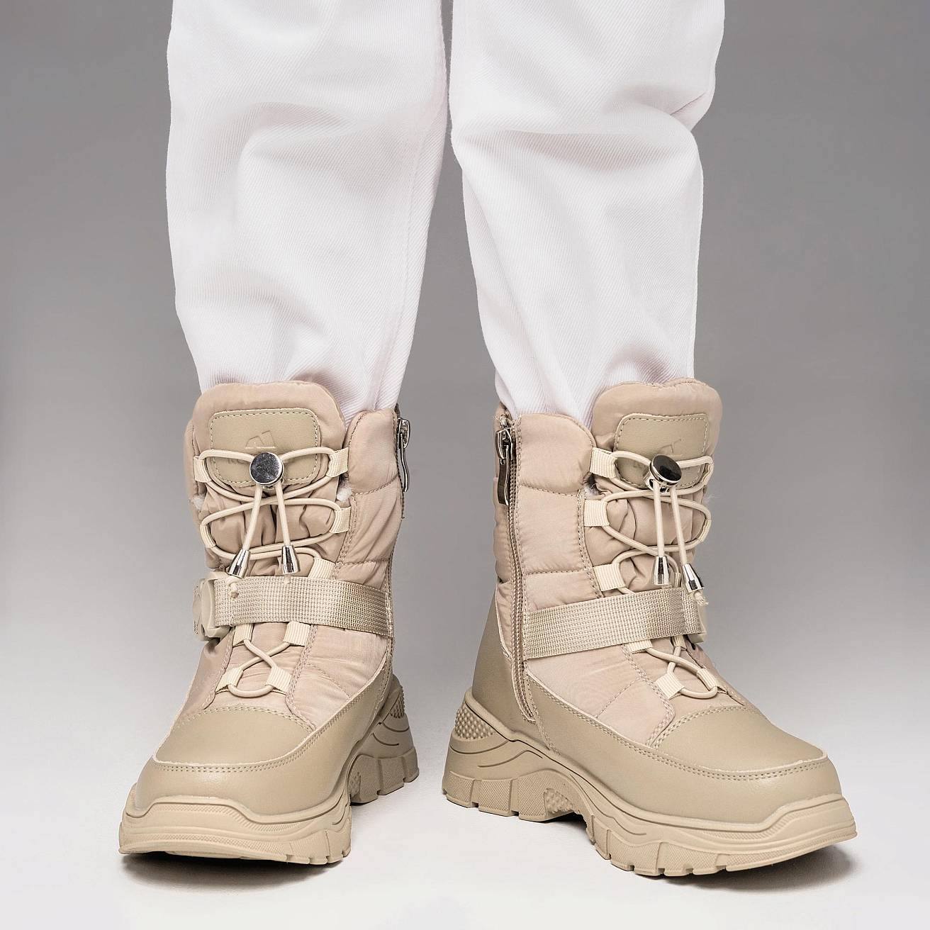 Nordman сапоги на молнии с затяжкой цвет бежевый - фото 2