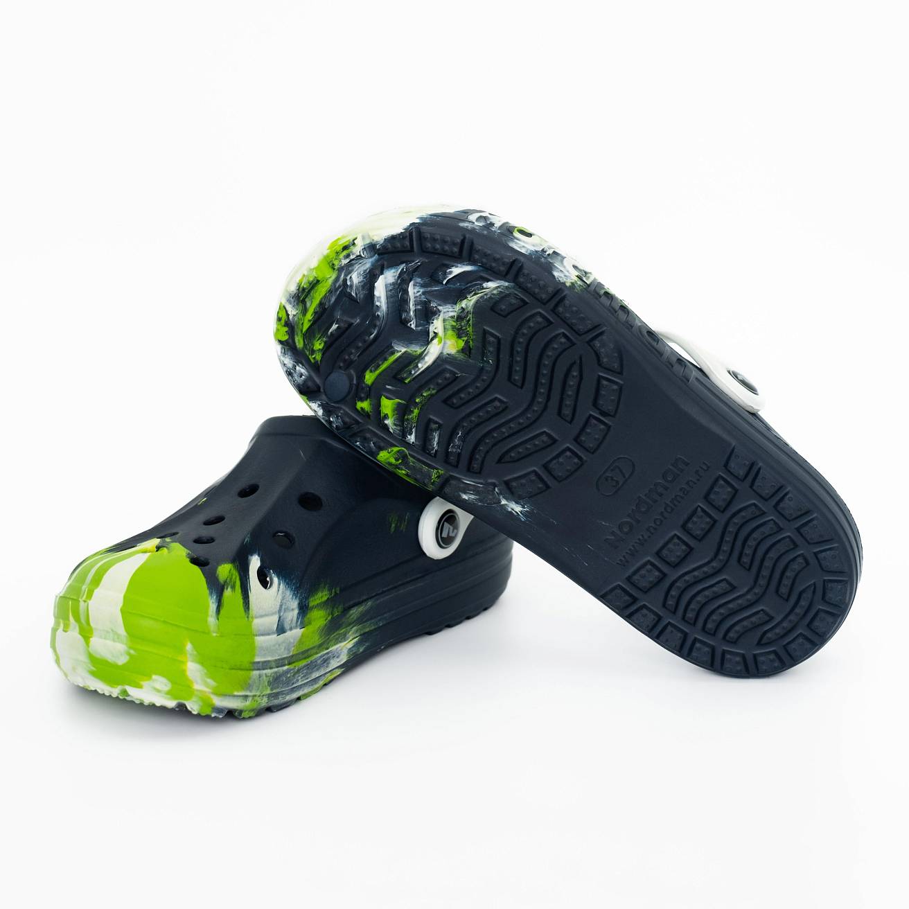 Сабо из ЭВА Nordman Shark цвет синий с модуляцией бело-зеленой - фото 7