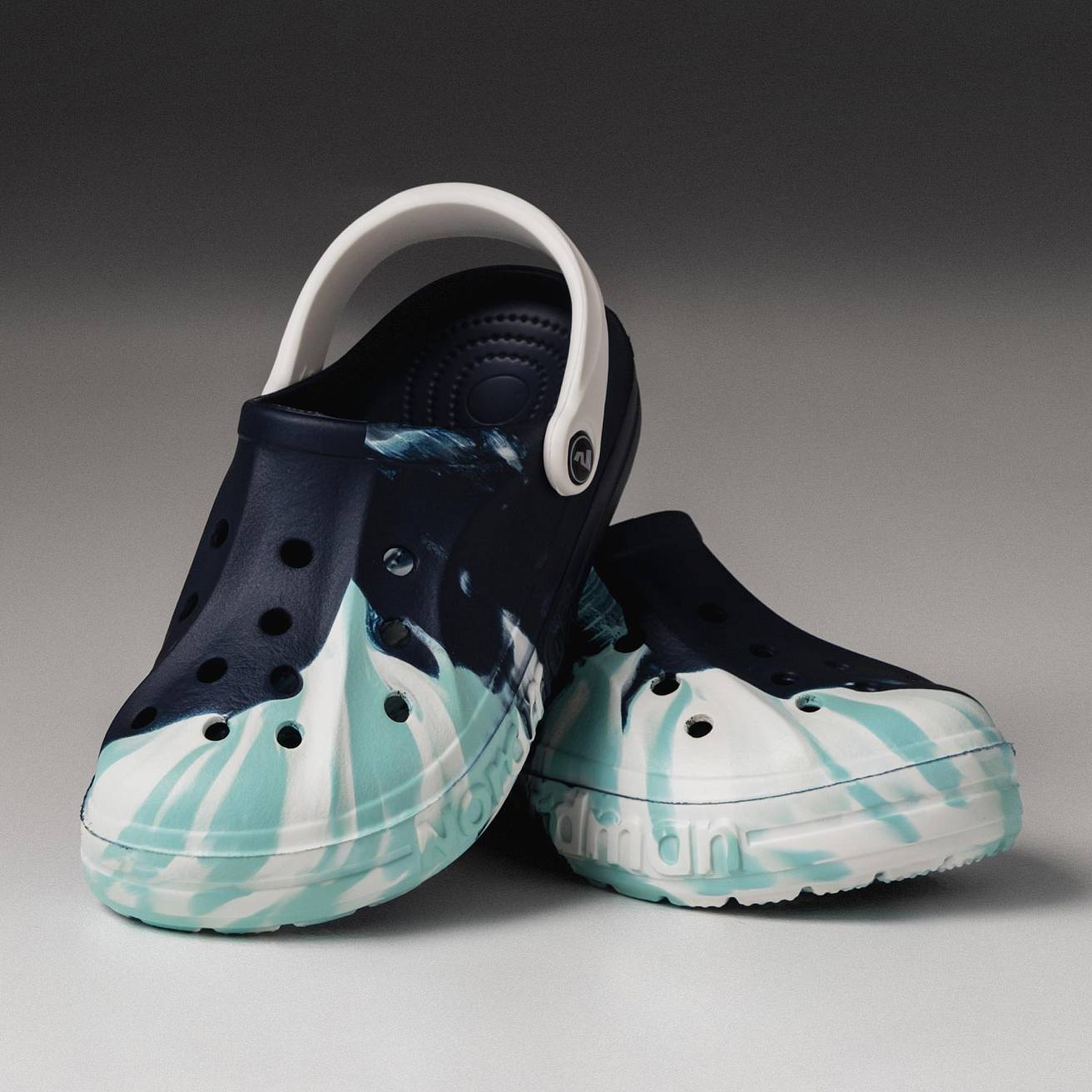 Сабо из ЭВА Nordman Shark цвет синий с модуляцией бело-голубой - фото 5